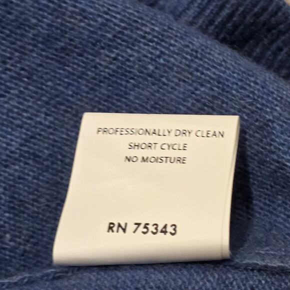 Luca Nobili Blue 100% Italian Cashmere Pullover Crewneck Lightweight Sweater - Picture 5 of 8